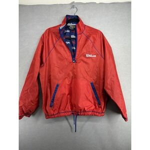 WILSON Forever 21 Mens Size Small S retro windbreaker Red Y2K Jacket